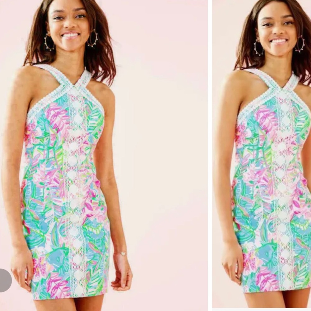 Lilly Pulitzer Vena Stretch Shift. Multi Pop up Lilly of the Jungle.
